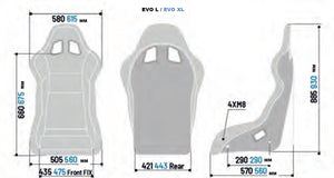 Sparco EVO XL QRT Seat Dimensions (2020)