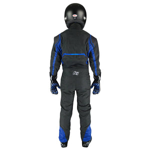 K1 RaceGear Precision II Youth Race Suit - Black/Blue (back)
