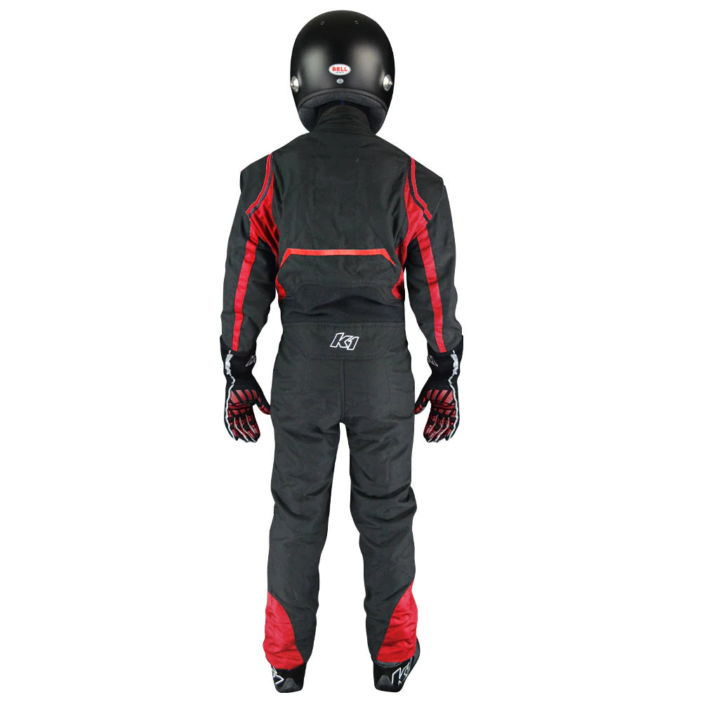 K1 RaceGear Precision II Youth Race Suit - Black/Red (rear)