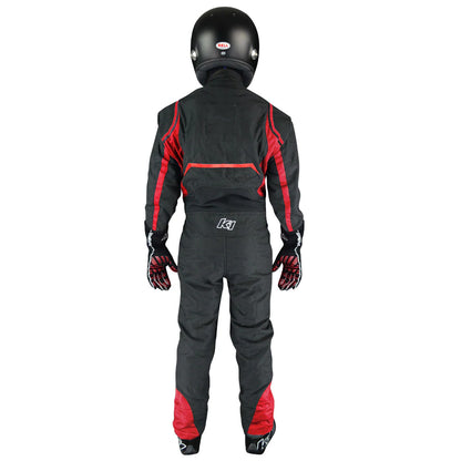 K1 RaceGear Precision II Youth Race Suit - Black/Red (rear)