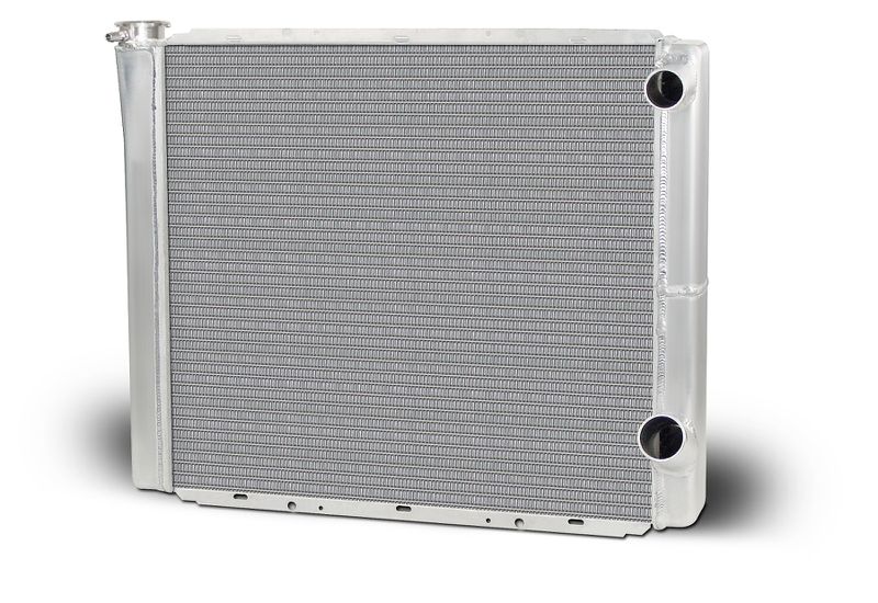 AFCO Racing Aluminum Radiator Circle Track 24 In Double Pass Chevy 1.5 In Right Inlet 80127NDP
