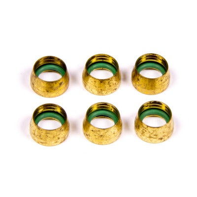 Aeroquip -6 Replacement A/C Brass Sleeves (6 pk)