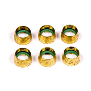 Aeroquip -6 Replacement A/C Brass Sleeves (6 pk)