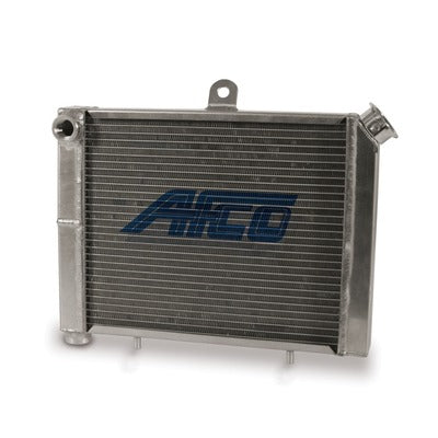 AFCO Racing Aluminum Satin Radiator Cage Mount Double Pass 3/4 NPT Female Inlet/Outlet for Mini/Micro Sprint 80205