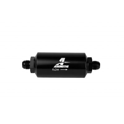 Aeromotive 6an Inline Fuel Filter 10 Micron 2in OD Black