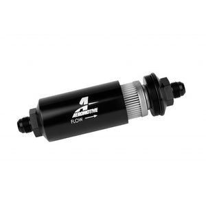 Aeromotive 8an Inline Fuel Filter 40 Micron 2in OD Black