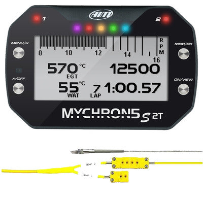 AiM MyChron 5S 2T w/ 2 M10 Temperature Sensors XD2M5S2TEGTRM1011U