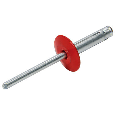 Allstar Large Head Rivet 250Pk Red Flange Type Alum Mandrel