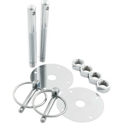 Allstar Steel Hood Pin Kit w/ 1/4in Flip-Over Clips