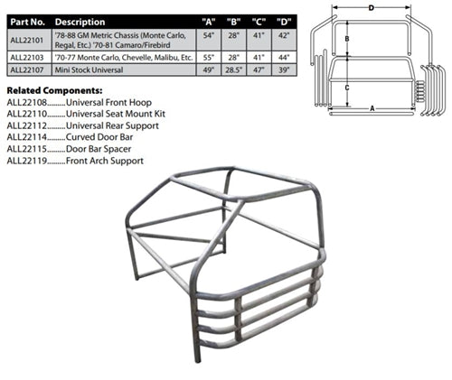 Roll Cage Kit Standard Intermediate - GM