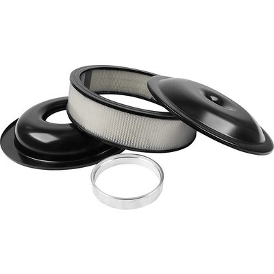 Allstar Lightweight 14in Air Cleaner Kit Black 3in Paper Element