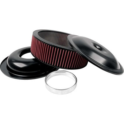 Allstar Lightweight 14in Air Cleaner Kit Black 4in Washable Element
