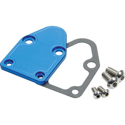 Allstar SBC Fuel Pump Block Off Plate Blue