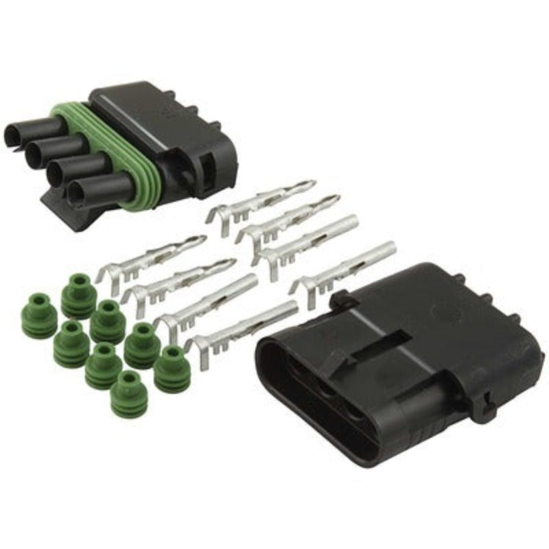 Allstar 4-Wire Weather Pack Connector Kit Flat