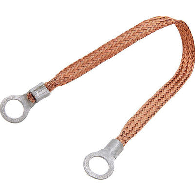Allstar Copper Ground Strap 9in w/ 1/4in Ring Terminals
