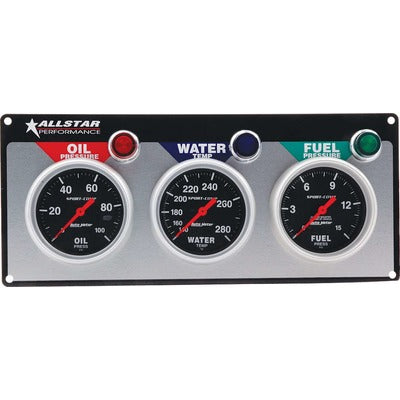 Allstar 3 Gauge Panel A/M OP/WT/FP Sport-Comp