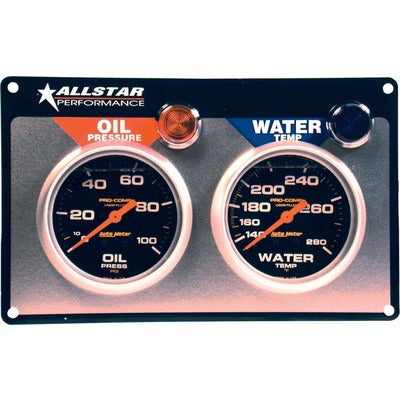 Allstar 2 Gauge Panel A/M OP/WT Liquid Filled