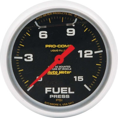 Allstar Replacement ATM Fuel Pressure Gauge 15psi Pro Comp 2-5/8in