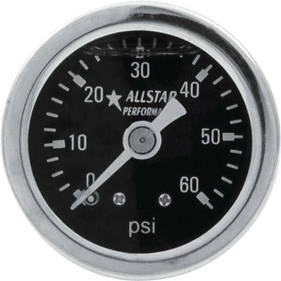 Allstar 1.5in Gauge 0-60 PSI Liquid Filled