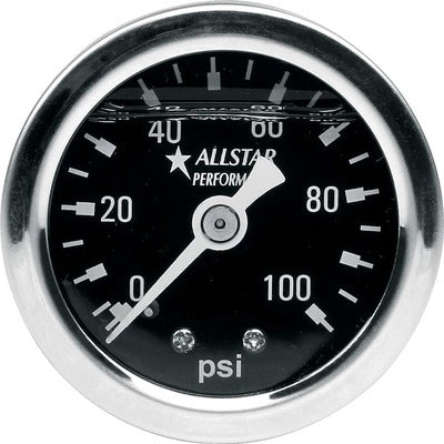 Allstar 1.5in Gauge 0-100 PSI Liquid Filled