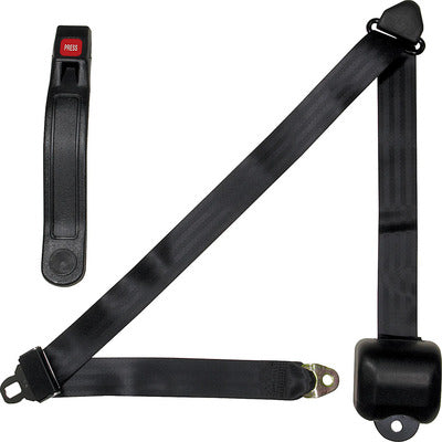 Allstar Retractable Lap/Shoulder Seat Belt 3pt Black