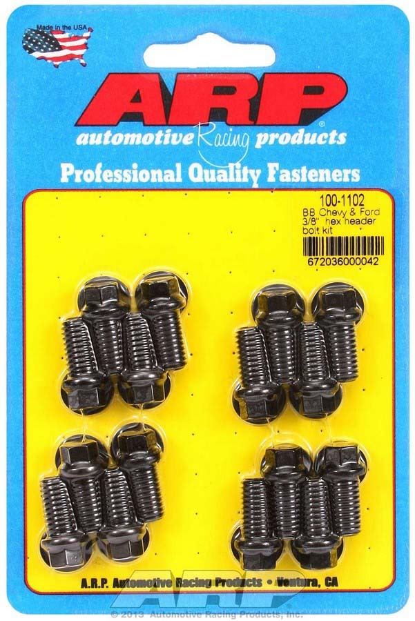 ARP Header Bolt Kit - 6pt 3/8 x .750 UHL (16) 100-1102