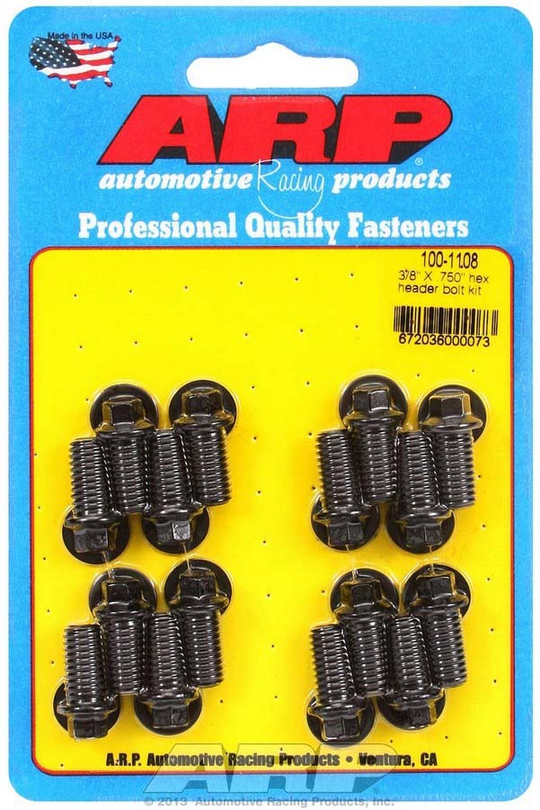 ARP Header Bolt Kit - 6pt 3/8 x .750 UHL (16) 100-1108