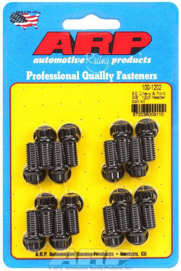 ARP Header Bolt Kit - 12pt 3/8 x .750 UHL (16) 100-1202