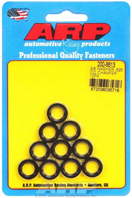 ARP Black Washers - 3/8ID x .625 OD Chamfer (10) 200-8613