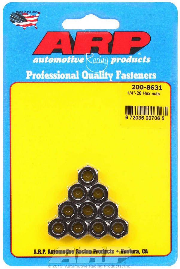 ARP 1/4-28 Hex Nut w/Flange Kit (10pk) 200-8631