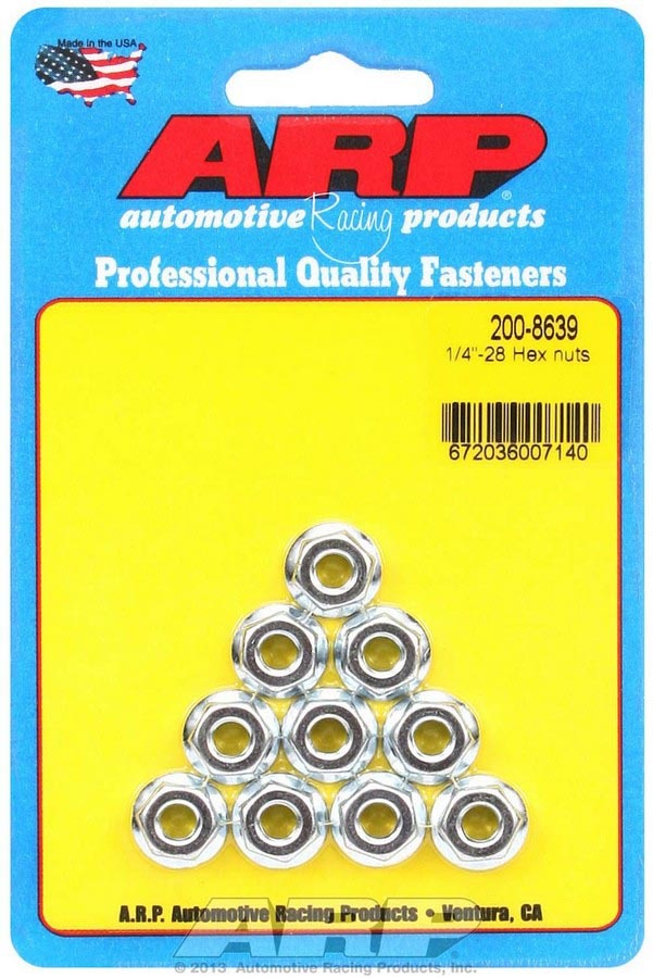 ARP Hex Nuts - 1/4-28 (10) 200-8639