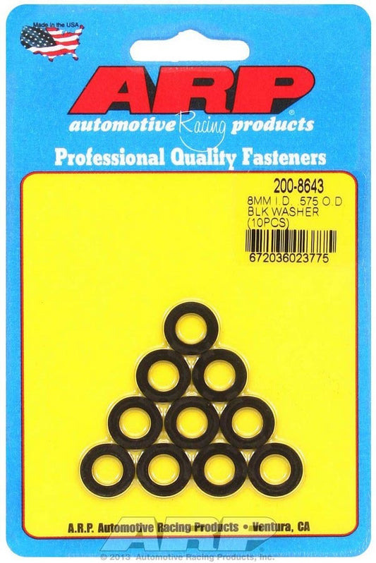 ARP Black Washers - 8mm ID x .575 OD (10) 200-8643