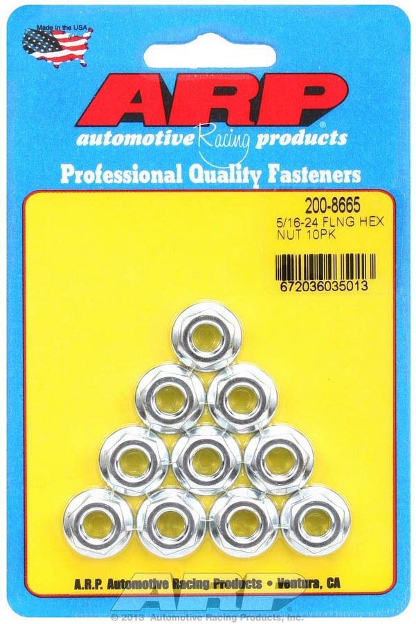 ARP Hex Serrated Flange Nuts 5/16-24 (10) 200-8665