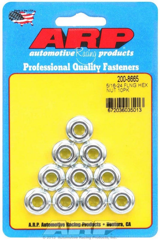 ARP Hex Serrated Flange Nuts 5/16-24 (10) 200-8665