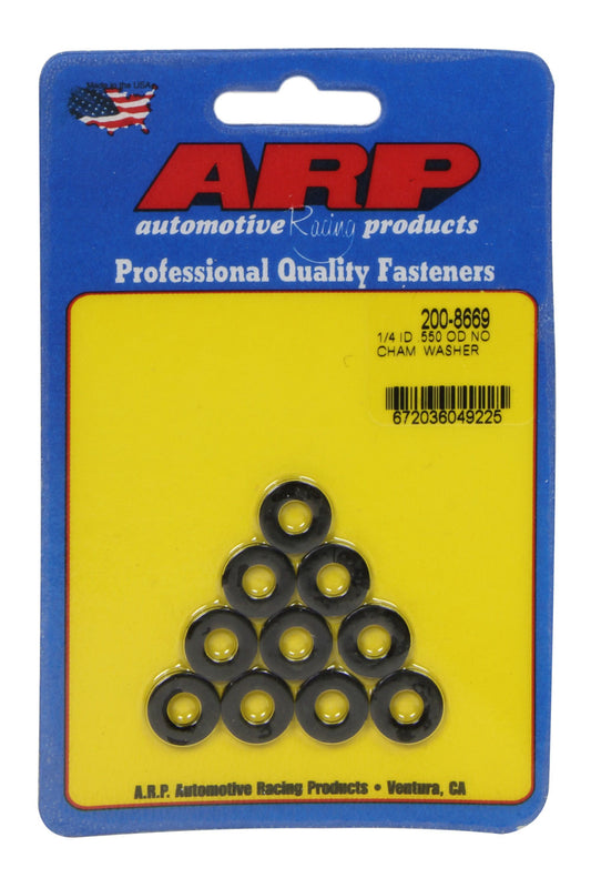 ARP 1/4 ID x .550 OD Black Washers No-Chamfer 10pk 200-8669