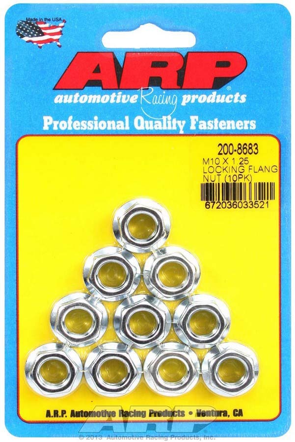 ARP M10 x 1.25 Locking Flange Nuts (10) 200-8683