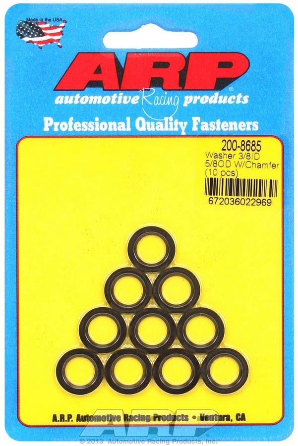 ARP Black Washers - 3/8 ID x 5/8 OD Chamfer (10) 200-8685
