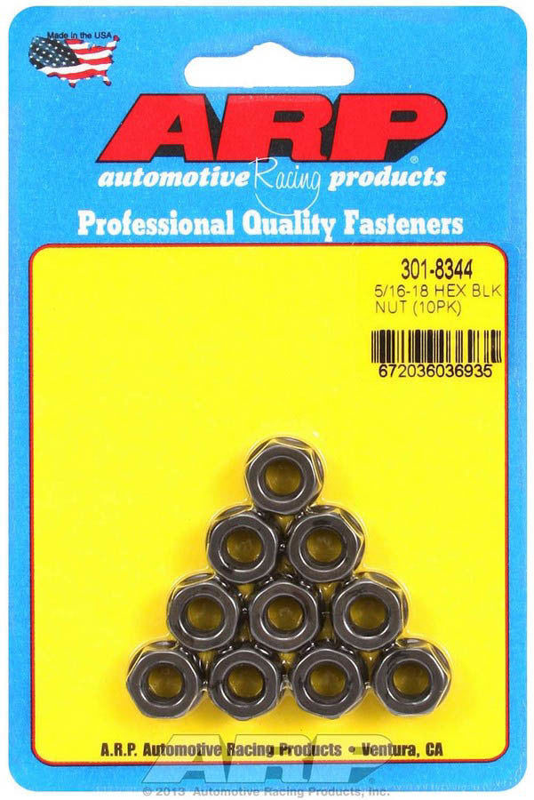 ARP Hex Nut Kit w/Flange 5/16-18 (10pk) 301-8344