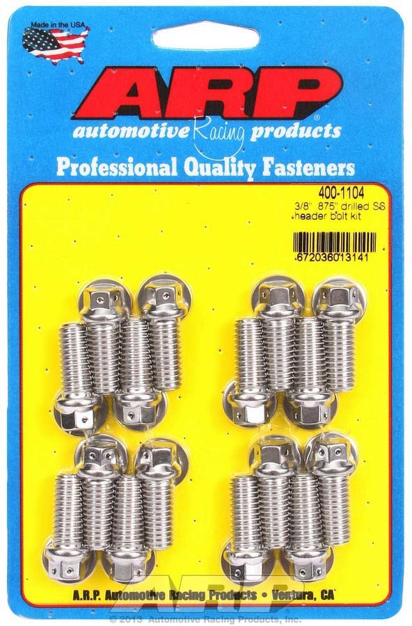 ARP S/S Header Bolt Kit - 3/8 x .875 UHL (16) 400-1104