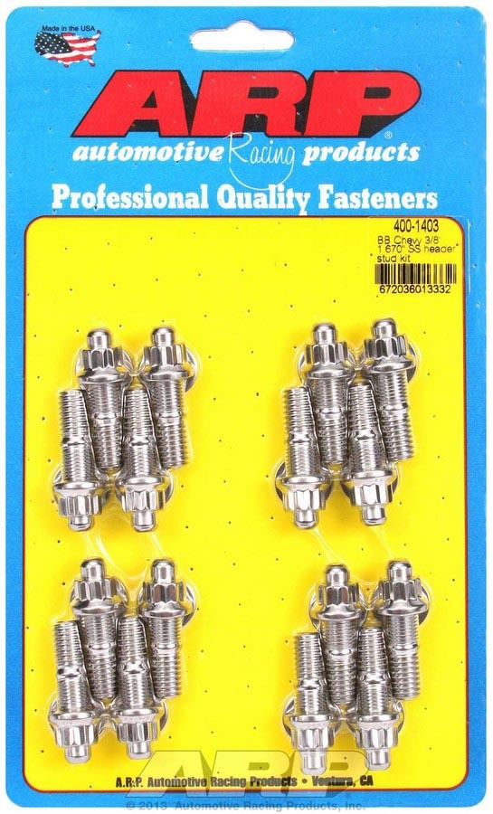 ARP S/S Header Stud Kit - 3/8in x 1.670in OAL (16) 400-1403