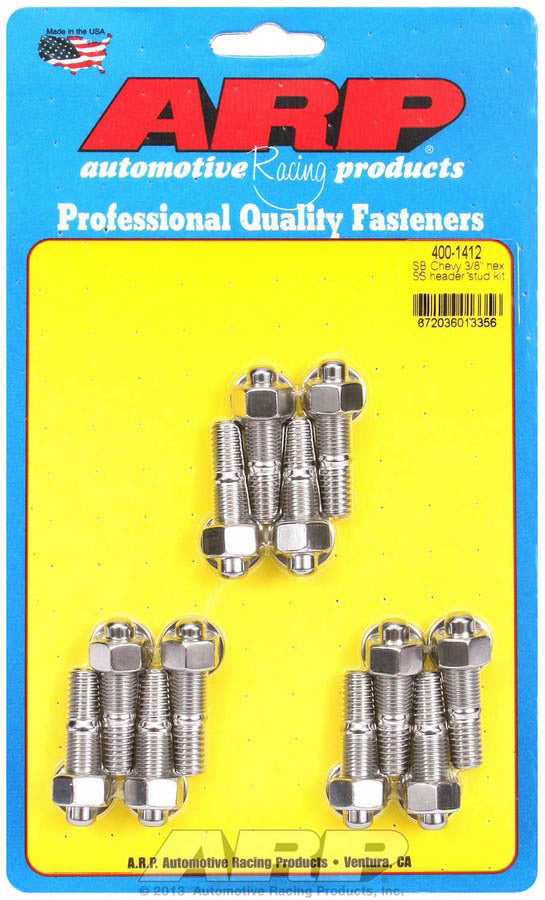 ARP S/S Header Stud Kit - 3/8 x 1.670 OAL (12) 400-1412