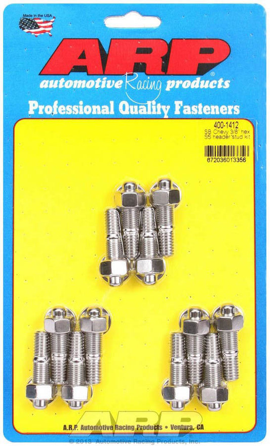 ARP S/S Header Stud Kit - 3/8 x 1.670 OAL (12) 400-1412