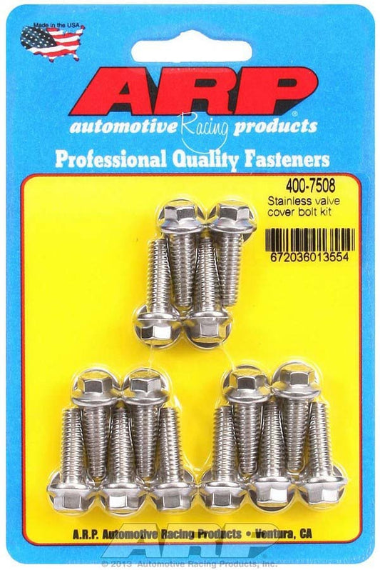 ARP S/S Valve Cover Bolt Kit 1/4in- 20 6pt (14) 400-7508