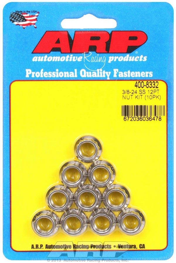ARP S/S 12pt Nuts - 3/8-24 (10) 400-8332