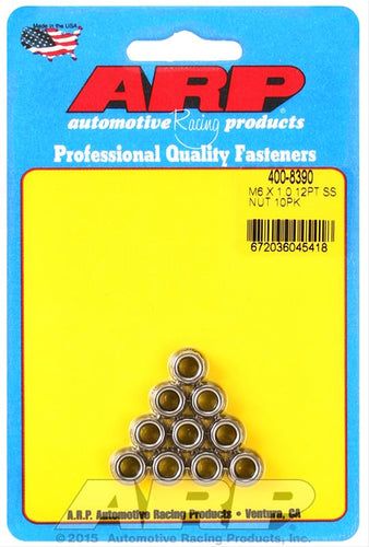 ARP 6mm x 1.00 12pt Nuts 10pk Stainless Steel 400-8390