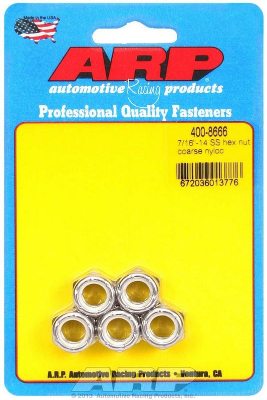 ARP S/S Hex Nyloc Nuts 7/16-14 (5) 400-8666