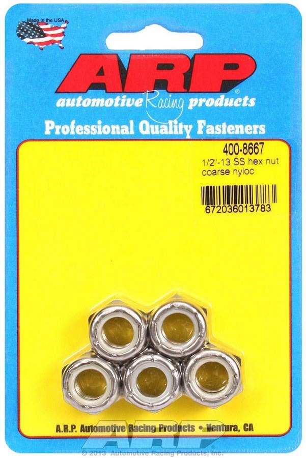 ARP S/S Hex Nyloc Nuts 1/2-13 (5) 400-8667