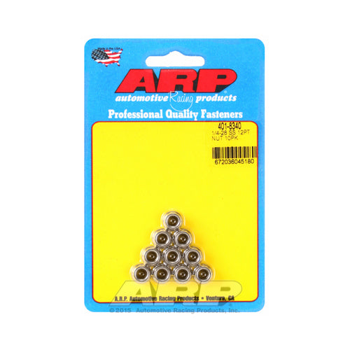 ARP 1/4-20 SS 12pt Nut Kit (10pk) 401-8340