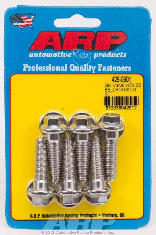 ARP S/S Bellhousing Bolt Kit - 6pt GM V6/V8 429-0901