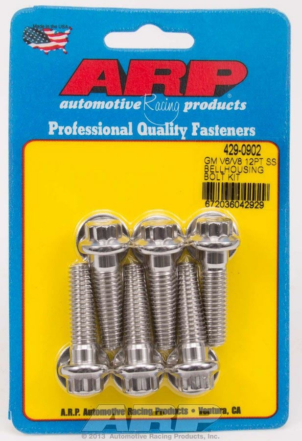ARP S/S Bellhousing Bolt Kit - 12pt GM V6/V8 429-0902